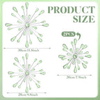 Hicarer 4 Pcs Starburst Wall Decor, Bling Metal Wall Art, Green - Image 3