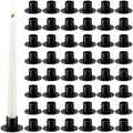 48 Pcs Black Metal Taper Candle Holders Bulk for Wedding Pillar Candles Taper Candlesticks Holders Centerpieces Short Candle Stick Dinner Decor for Party Anniversary Dinning Table Gift (48, Black) by PINKXHY