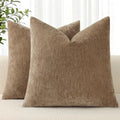 decorUhome Soft Chenille Brown Throw Pillow Covers 26X26 Set of 2 by decorUhome