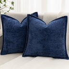 Decorative Throw Pillow Covers 22x22 Chenille Boho Pillowcase by BAOLIZEGAO
