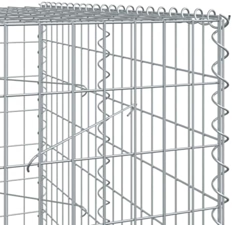 vidaXL Gabion Basket with Cover 413.4"x39.4"x78.7" Galvanized Iron - Image 4