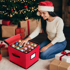SATINIOR 6 Pcs Christmas Tree Storage Bag Set, Ornament Box, Red, 5 ft - Image 5