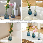 Glass Bud Vase Set of 30 - Small Vases for Flowers in Bulk - Assorted Vintage Crystal Vases for Flowers, Table Centerpieces (Blue, 30 Pcs) - Image 5