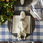 DII Stonewash Blue Tablecloth, 70 Inch Round, Denim Buffalo Check Plaid - Image 3