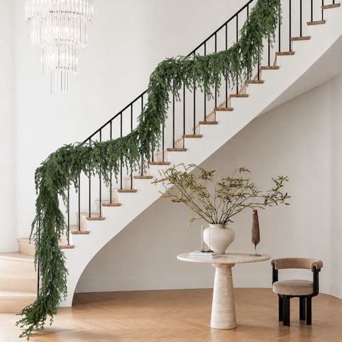 2PCS 9ft Update Norfolk Pine Garland, Real Touch Christmas Decorations - Image 5