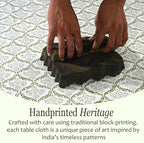 CPC Fern Regal Tablecloth 100% Cotton 60x90 Inch Indian Block Print Rectangle Table Cover, Table Cloth for Gifting in Weddings, Halloween, Fall, Christmas, Thanksgiving - Image 5