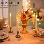 Candlestick Holders Taper Candle Holders, Romadedi Gold Candle Stick Candle Holder for Table Centerpiece, Wedding Reception, Festive Christmas Mantel Decoration or Home Decor, Set of 12 (Pack of 2) - Image 4
