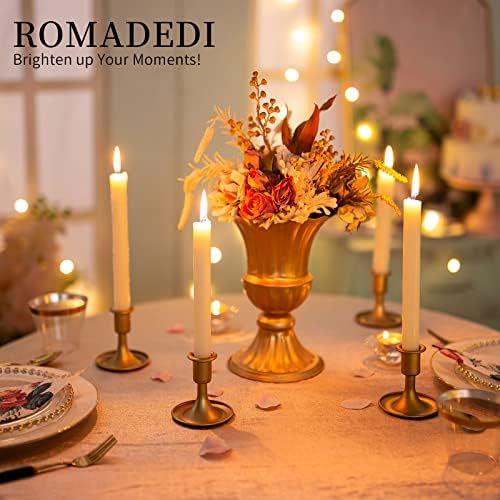 Candlestick Holders Taper Candle Holders, Romadedi Gold Candle Stick Candle Holder for Table Centerpiece, Wedding Reception, Festive Christmas Mantel Decoration or Home Decor, Set of 12 (Pack of 2) - Image 4
