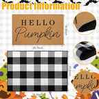 Tinideya 2 Pcs Hello Pumpkin Fall Layered Doormat Set, Farmhouse Front Mat - Image 2