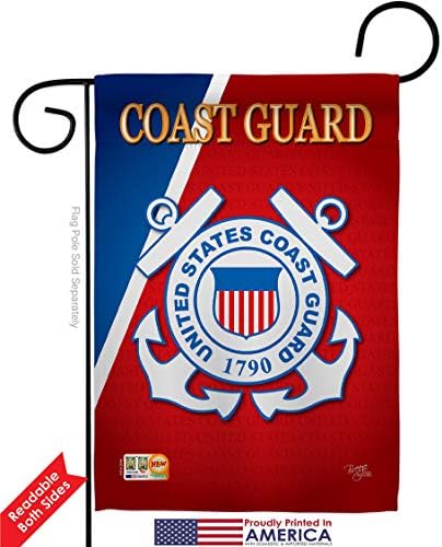Breeze Decor FK108056-BO Coast Guard Americana Military Decorative Vertical Flags Kit, House & Garden Set w/Flagpole, Multi-Color - Image 4
