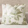 Foindtower Set of 2 Linen Floral Throw Pillow Covers Vintage Accent Print Decorative Cozy Cushion Covers Farmhouse Boho Home Decor for Sofa Chair Couch Bedroom Living Room,24×24 Inch,Light Green by Foindtower