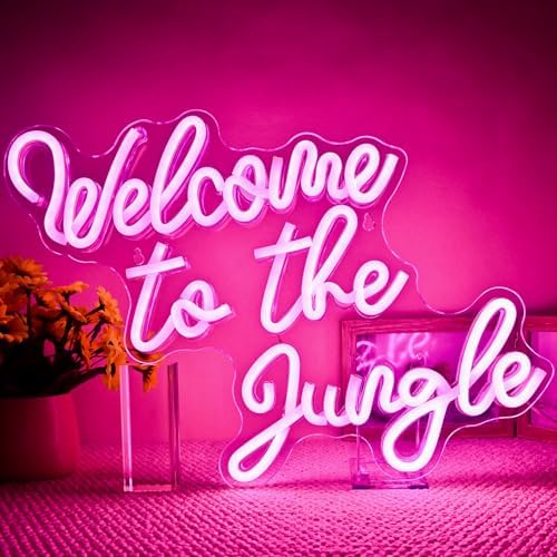Welcome to the Jungle Neon Sign Pink Led Word Light for Wall Decor - Image 2
