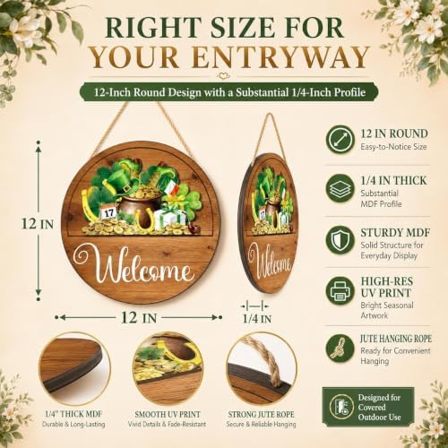 Interchangeable Seasonal Welcome Door Sign for Front 16 Pcs Wooden Hanging - Image 6