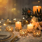 Pack of 20 Gold Crystal Tealight Candleholders - Candlestick Bowls Tea Lamp Candle Holders, Votive Candlestick Holders for Table Centerpieces, Diwali Decorations for Wedding Holiday Party Home Decor - Image 3