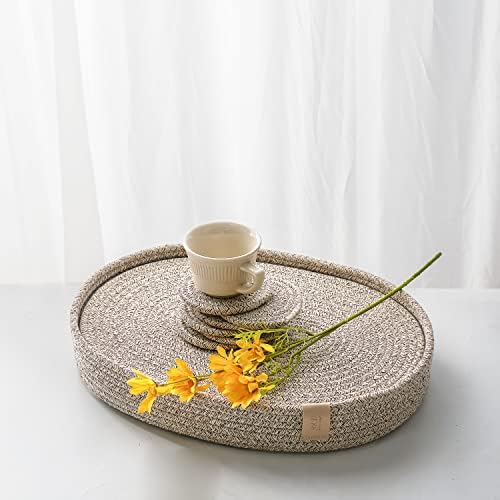 Oval Cotton Rope Placemat Set (13, Taupe Mix) by ArtPineconeHome