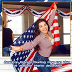 Remagr 2 Pack Patriotic Bunting 2.5x20 ft Flag Banner, 4th of July - Image 4