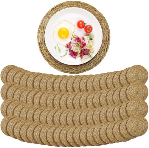 Colingmill 80 Sets 15 Inch Round Woven Placemats Bulk Farmhouse Boho by Colingmill