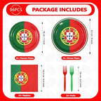 96 Pcs Portugal Flag Themed Party Decorations, Serves 24 - Image 5