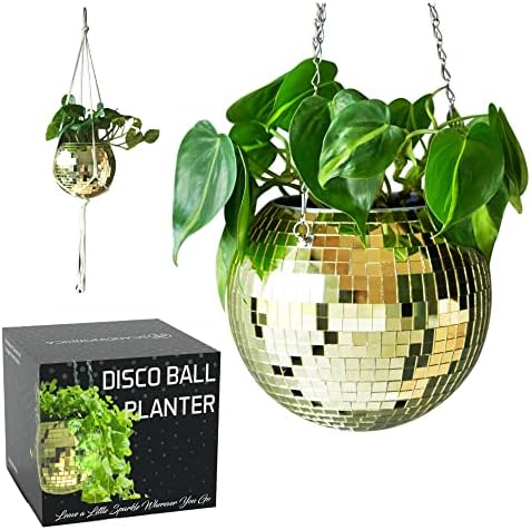 SCANDINORDICA Disco Ball Planter, Value Package, 8-inch Gold by SCANDINORDICA