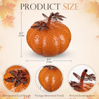 Metallic Fall Pumpkin Decor, Handcrafted Harvest Autumn Table Accent - Image 2