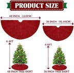 48 Inch Red Knitted Christmas Tree Skirt - Image 2