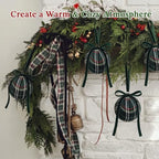 Gemscream 12 Pcs Navy Blue and Green Tartan Christmas Ornaments 3.15 Inch - Image 4