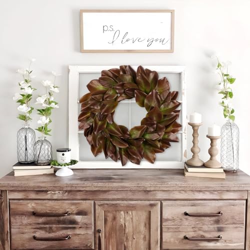 Briful 23in Christmas Magnolia Leaf Wreath for Front Door - Image 4