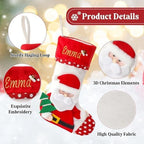 Personalized Christmas Stockings with Embroidered Name & Monogram,Custom 3D Xmas Character Stocking 3 Pack 18” Large,Santa,Snowman & Reindeer Fireplace Hanging Red Burlap Plaid Stockings(B) - Image 6