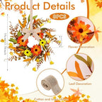 8 Pcs Small Fall Wreaths for Cabinets Mini Artificial Daisy Door Wreaths - Image 3