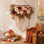 Boao Fall Flower Macrame Wall Hanging Tapestry Fall Decorations for Home - Image 3