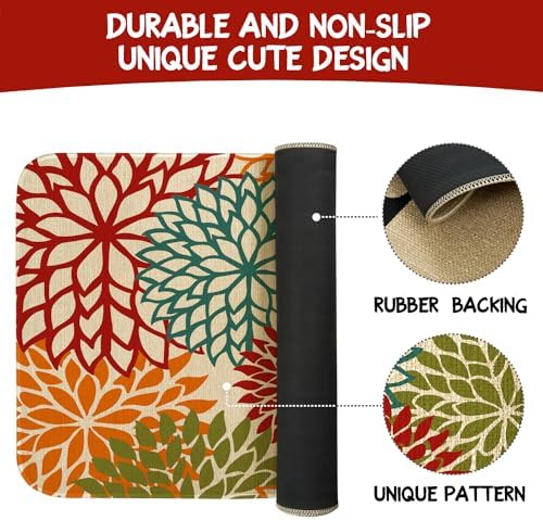 Boho Kitchen Mat Set of 2,Tropics Botanical Floral Kitchen Rugs and Mats Non Skid Washable,Bohemia Farmhouse Runner Rugs with Rubber Backing for Kitchen Decor Accessories (17"x47"+17"x30") - Image 7