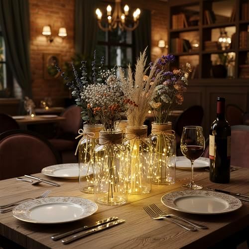 12Pack Mason Jars for Centerpiece Glass Flower Bud Vase Transparent Vases - Image 5