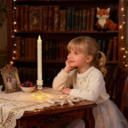 Flameless Taper Candles with Illuminated Glass Candle Holder, Remote Timer 2AA Battery Operated 500+ Hours for Thanksgiving/Xmas Decor, Wedding Centerpiece, Ivory, 2 Pack - Image 6