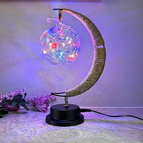 LED Decorative Enchanted Lunar Lamp with USB Power ,Table Lamp Lunar Lamp Crescent Ramadan Lamps Bedside Night Lights Gifts Suitable for Christmas Halloween Birthday 5.5*5.1*11inch - Image 2