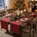 6 Pcs 72 x 13'' Christmas Table Runner, Red - Image 6