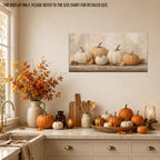 WAXWHELK Pumpkin Fall Canvas Wall Art Beige Neutral Autumn Painting Pictures Rustic Farmhouse Thanksgiving Home Decor Artwork for Living Room Bedroom (12"x24") - Image 3