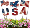 Pickmesh 6 Pcs 4th of July Outdoor Decor Metal Yard Signs 12 Inch USA Eagle by Pickmesh