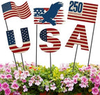 Pickmesh 6 Pcs 4th of July Outdoor Decor Metal Yard Signs 12 Inch USA Eagle by Pickmesh