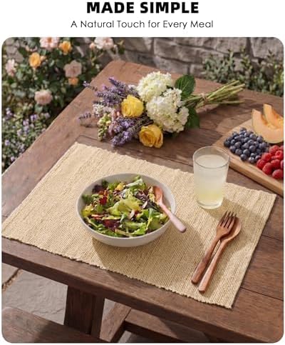 Placemats Set of 6, 12 x 17 Inch, 100% Natural Ramie, Handwoven - Image 4
