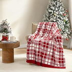 Snuggle Sac Red Checkered Throw Blanket for Couch, Super Soft Cozy Warm Christmas Red Blankets, Reversible Buffalo Plaid Microfiber Throws for Sofa Bed, Red Plaid, 50x60 Inches - Image 6
