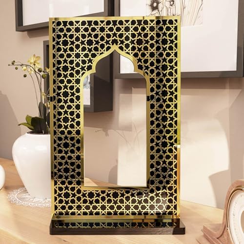 iwa concept Islamic Mihrab Acrylic Tabletop Decor - Arabic Calligraphy Mirror Effect Shelf Art - Modern Ramadan & Eid Home Decoration - Elegant Muslim Gift for Desk & Bookshel - Image 6