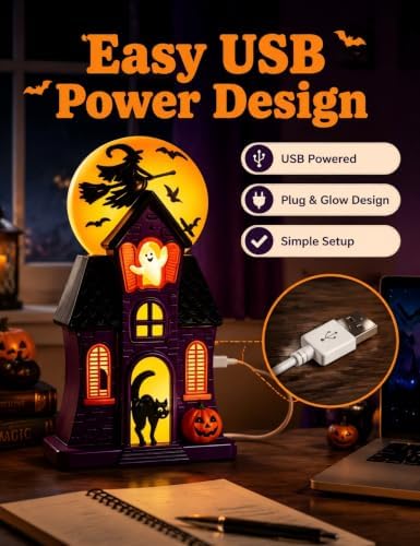 Halloween Haunted House Decorative Light USB Powered LED Tabletop Lamp - Image 2