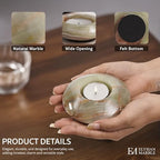 Tea Light Candle Holders Set of 3 – Handcrafted Natural Marble Tealight & Votive Holders in Graduated Sizes (4", 3.5", 3"), Decorative Stone Candle Holders for Home Décor & Table Centerpieces - Image 4