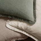 MIULEE Linen Fringe Decorative Fall Euro Throw Pillow Covers Dune 22x22 - Image 4
