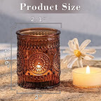 Amber Votive Candle Holders Set of 36- Glass Tea Lights Candle Holders Bulk - Image 2
