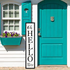 flowtorely Oh Hello There Outdoor Welcome Sign, 45"X9", Black - Image 5