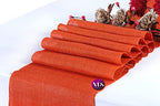 VDS Pack of 25, Burlap Table Runner 100% Natural Jute Rustic Hessian Table Cloth Centrepiece for Wedding Bridal Shower Birthday Event Party Banquet Table Decoration (Size 12X108 Inch)(Orange) - Image 3