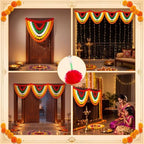 Pinkunn 4 Pcs Diwali Marigold Garland for Door Frame Decoration 19.69x15.75 - Image 4