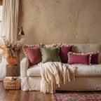 patdrea Vintage Red Linen Throw Pillow Covers,Set of 2,22"x22"-Kubum - Image 7