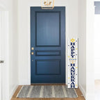 FemiaD Hanukkah Decorations Vertical Wooden Hanukkah Porch Sign Happy Hanukkah Porch Décor Standing Hanging Holiday Party Signs Wall Door Decorations Chanukah Wood Welcome Sign for Home 8x63inch - Image 2